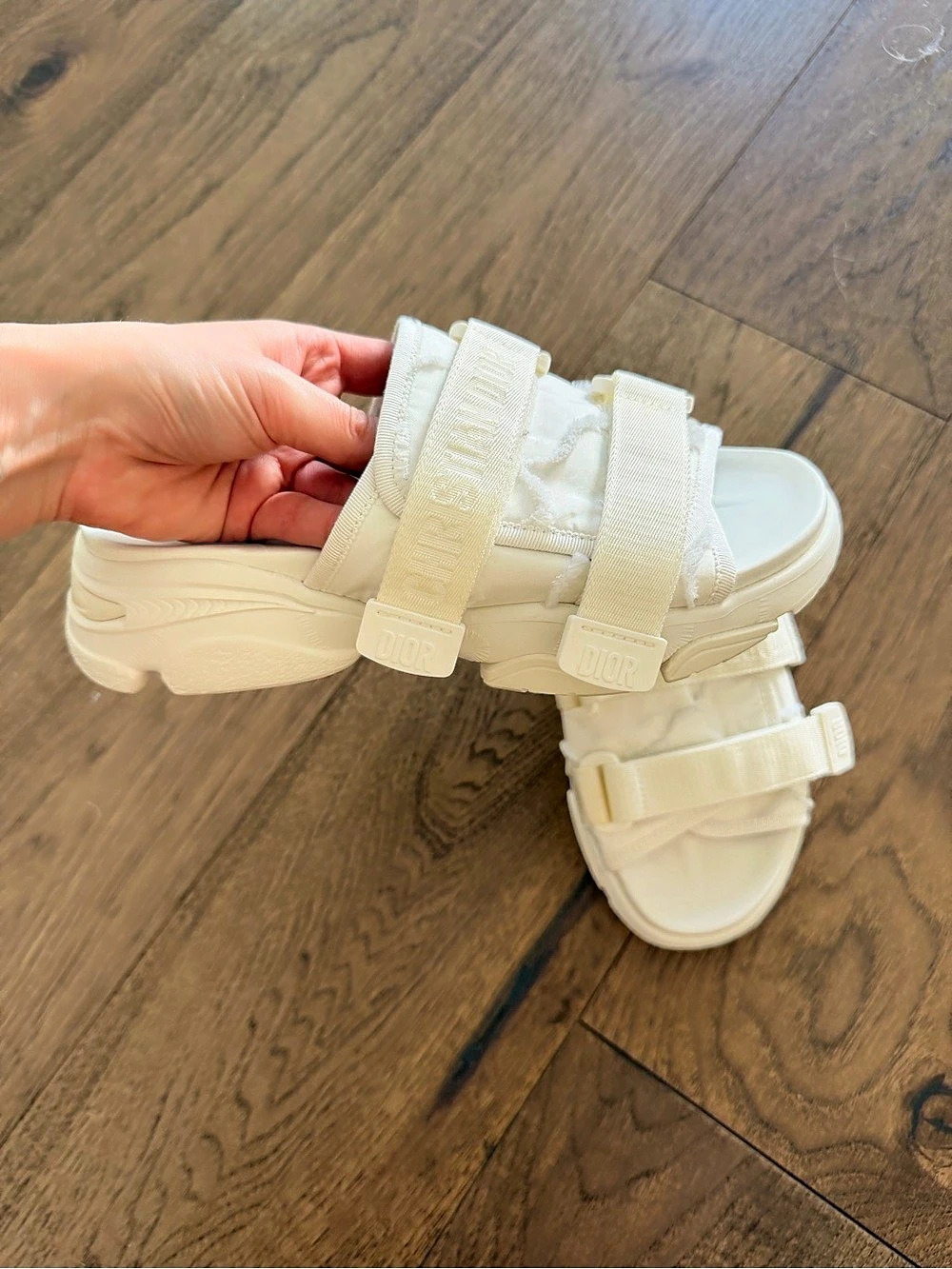 Dior Platform Sandals in white/Cream Like New** 37.5